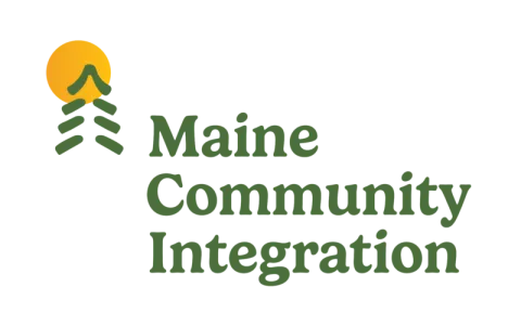 Maine Community Integration sunny evergreen logo